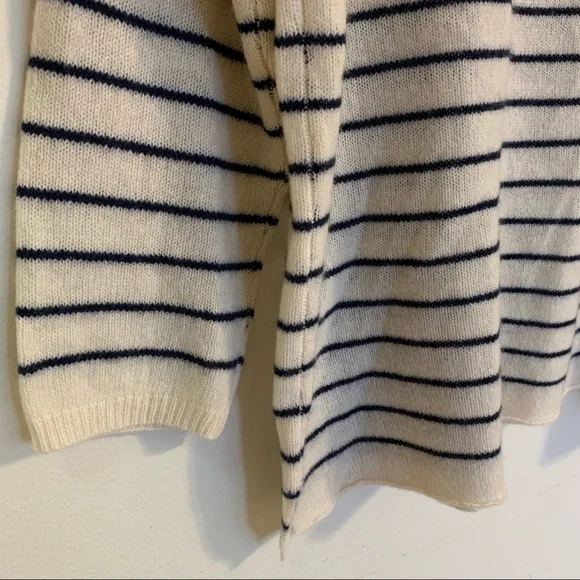 360 Cashmere 3/4 Sleeve Striped Boat Neck Sweater in Pink, Size M - Picture 4 of 11